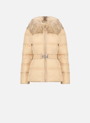 GUESS – New Marisol Short Belted bunda, Béžová barva