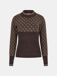 Luxusní Lise svetrový top, Hnědá barva, XS, S, M, L