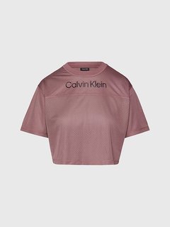 Mesh Cropped Gym triko Červená, Vínová barva Ženy