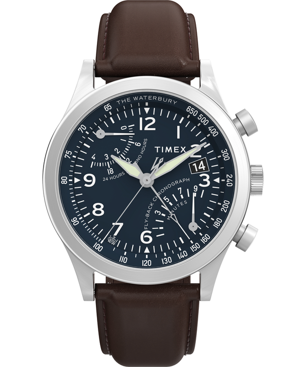 TIMEX – Waterbury hodinky, Hnědá, Stříbrná barva