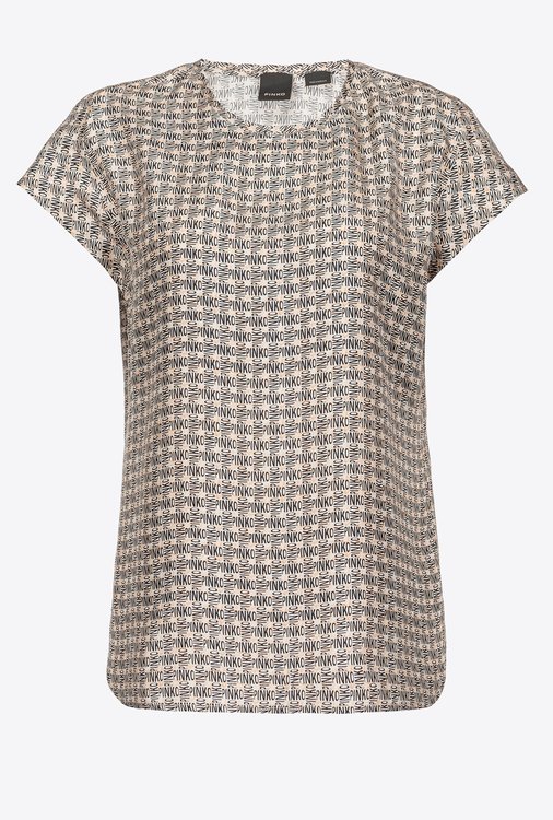 Pinko – Monogram halenka, Bílá barva