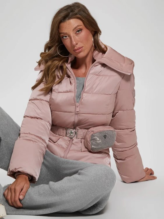 Luxusní Glitzy bunda, Růžová barva, XS, S, M, L