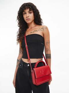 Luxusní Sculpted kabelka, Červená barva, OS