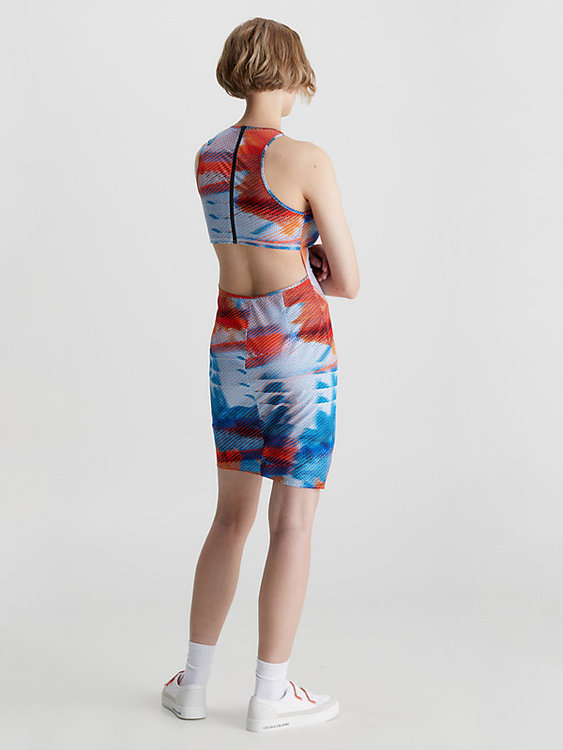 Wrapping šaty – Calvin Klein Jeans, Modrá, Oranžová barva Ženy