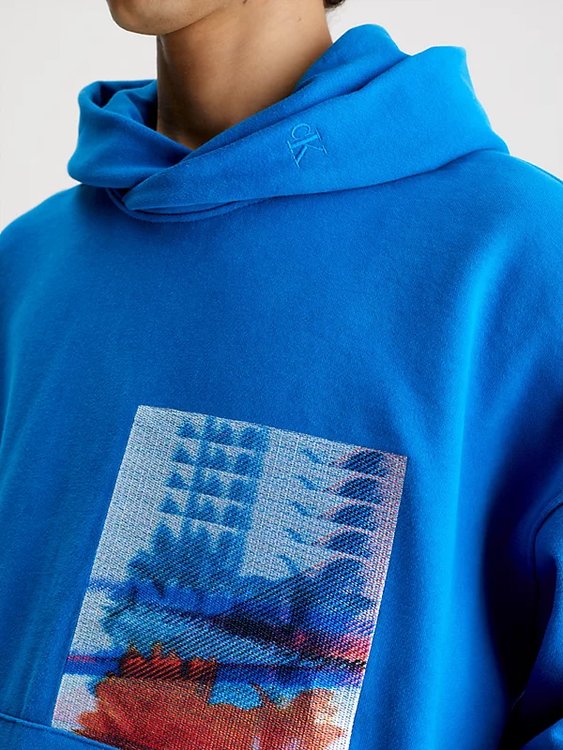 Luxusní Motion Floral mikina, Modrá barva, M, L, XL