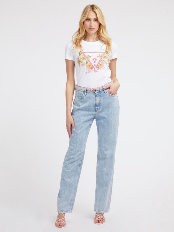 Módní Flowers triko, Bílá barva, 2023