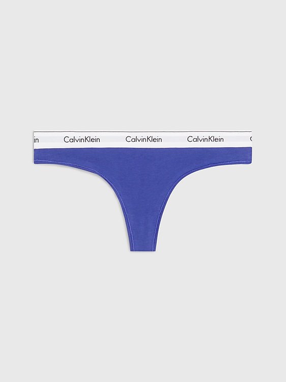 Calvin Klein Underwear – Modern Cotton tanga, Modrá barva