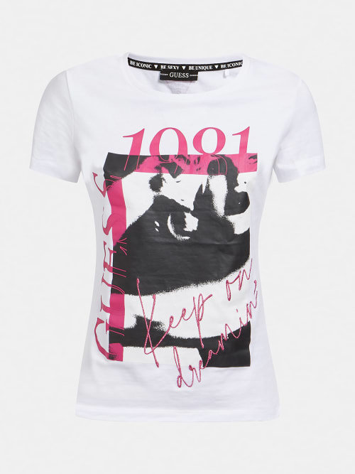 Luxusní Printed triko, Bílá barva, S, M, XL