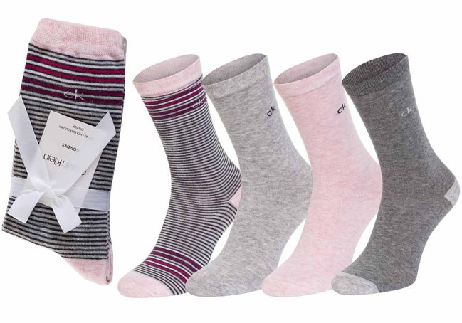 Calvin Klein Jeans – Giftbox ponožky 4ks, Růžová, Šedá barva
