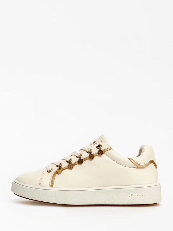 Mely tenisky – GUESS, Bílá, Krémová barva Ženy