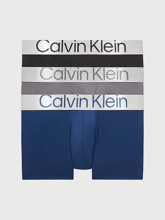 Calvin Klein Underwear – Micro Steel boxery 3ks, Modrá barva