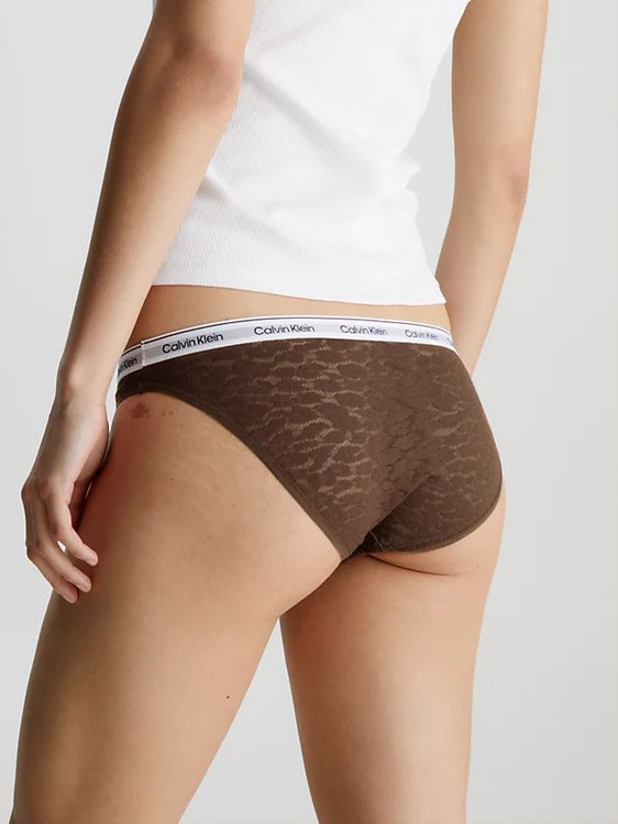 Módní Modern Logo Lace bikiny, Hnědá barva, 2023