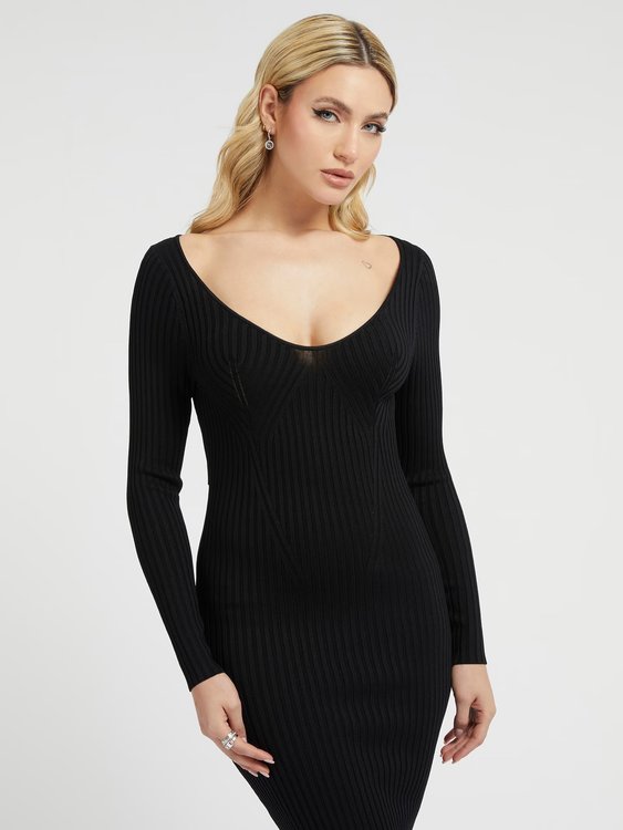 Módní Adele šaty, Černá barva, 2023