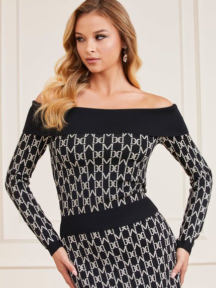 Módní Angelina svetr, Černá barva, 2023