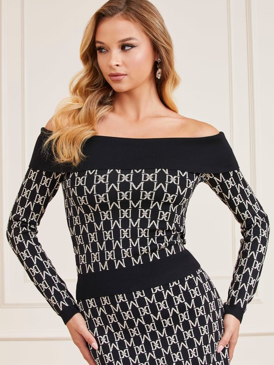 Módní Angelina svetr, Černá barva, 2023