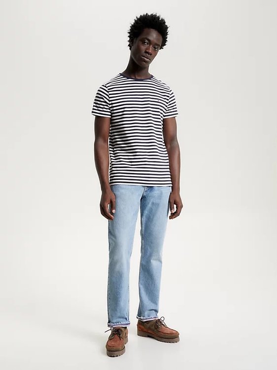 Stretch Slim Fit triko – Tommy Hilfiger, Bílá, Modrá barva Muži