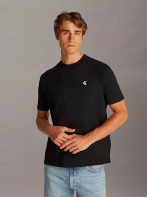 Calvin Klein Jeans – Serif Font Graphic triko, Černá barva
