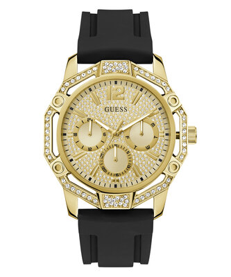 GUESS – Regal hodinky, Černá, Zlatá barva