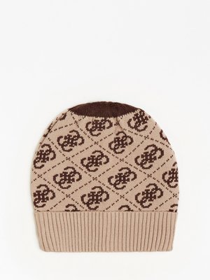 Guess – Valy 4G čepice, Béžová, Hnědá barva