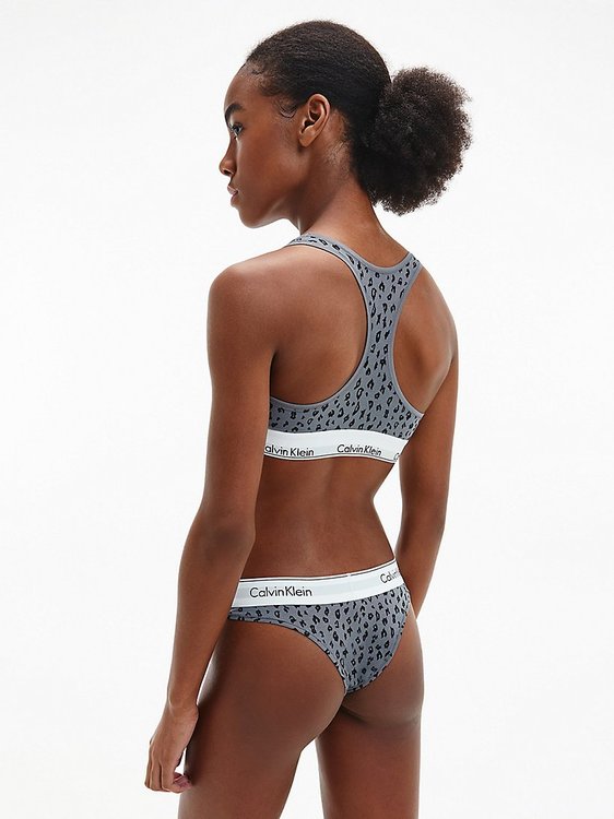 Módní Modern Cotton podprsenka, Černá, Šedá barva, 2021