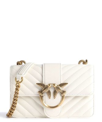 Pinko – Love mini kabelka, Krémová barva