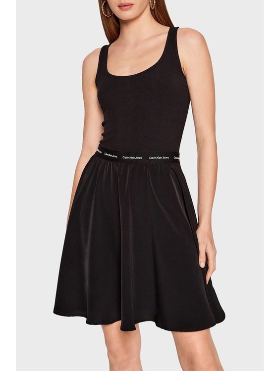 Contrast tape šaty – Calvin Klein Jeans, Černá barva Ženy