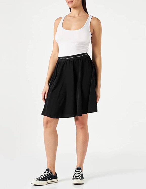 Contrast tape šaty – Calvin Klein Jeans, Bílá, Černá barva Ženy