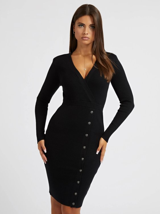 Guess – Alexandra šaty, Černá barva