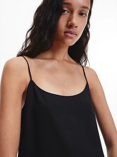 Luxusní Wovens pyžamový top, Černá barva, XS, S, M