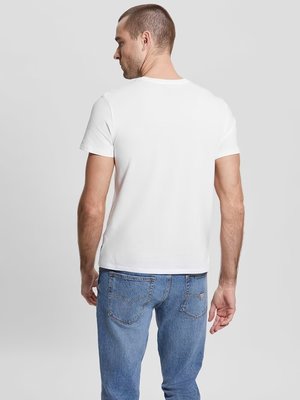 Abstract triko – GUESS, Bílá barva Muži