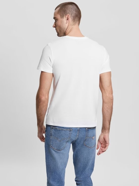 Abstract triko – GUESS, Bílá barva Muži