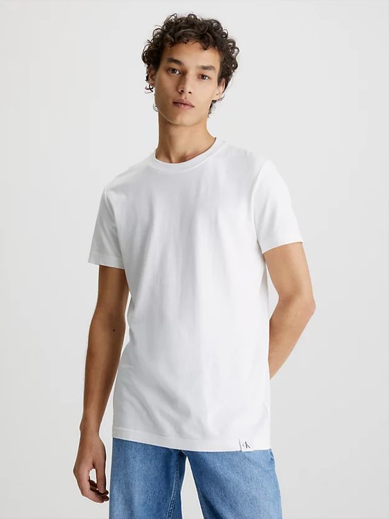 Calvin Klein Jeans – Logo Tab triko, Bílá barva