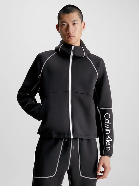 Calvin Klein Performance – Sweat Hoodie mikina, Černá barva