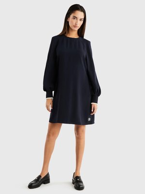 Tommy Hilfiger – Rib Cuff Short šaty, Modrá barva