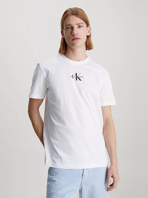 Calvin Klein Jeans – Monologo triko, Bílá barva