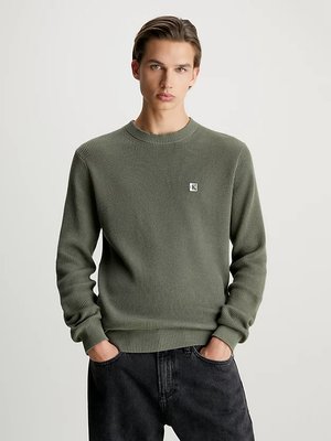 Calvin Klein Jeans – Embro Badge svetr, Zelená barva