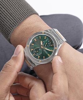 GUESS, Stříbrná, Zelená, Zlatá barva Jet hodinky