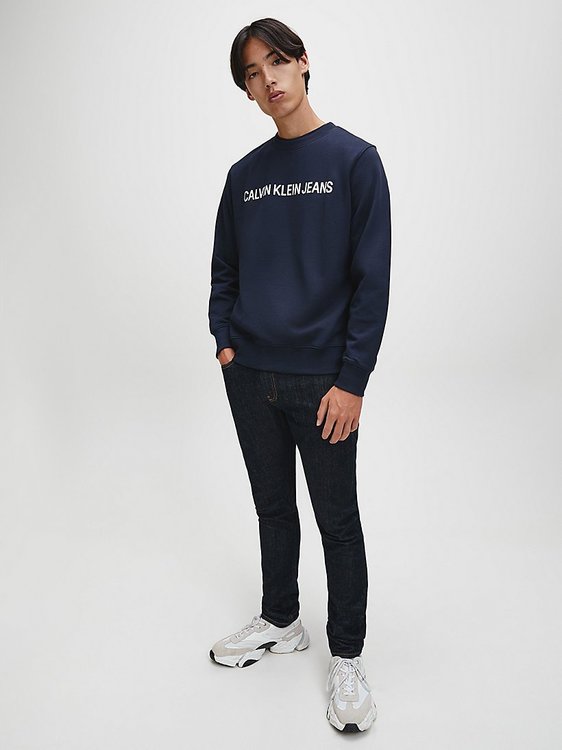 Mikina - Core Institutional Logo S – Calvin Klein Jeans, Modrá barva Muži, Muži