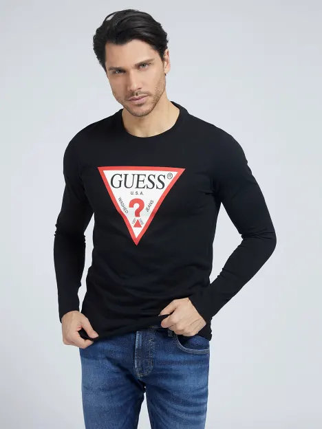 Guess – Logo triko, Černá barva