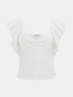 Luxusní Ruffle top, Bílá barva, XS, S, M, L