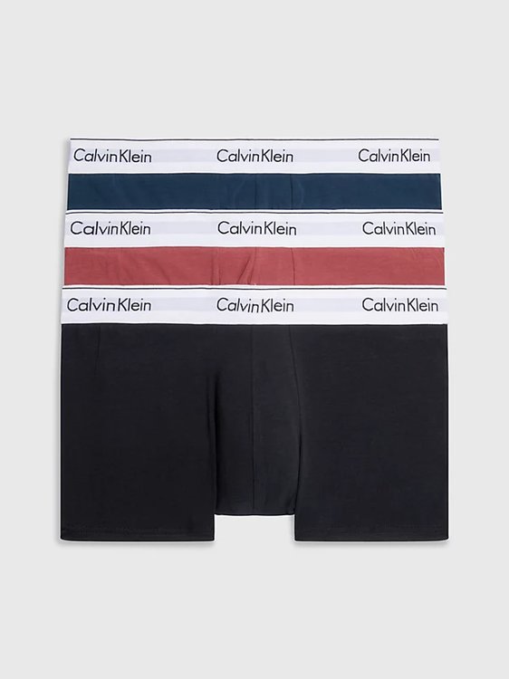 Calvin Klein Underwear – Modern Cotton boxery 3ks, Černá, Červená, Modrá barva