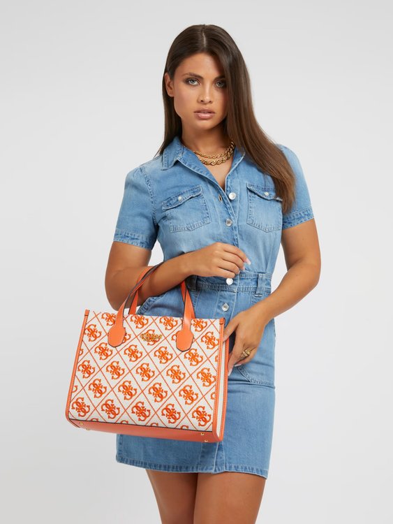 Luxusní Silvana kabelka, Oranžová barva, T/U