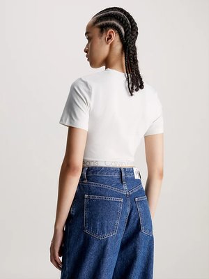 Waist Logo triko – Calvin Klein Jeans, Bílá barva Ženy