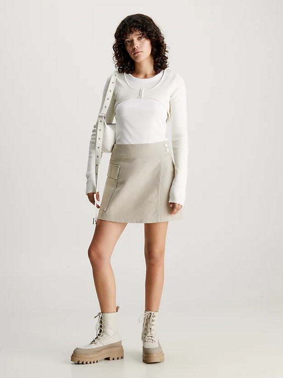 Módní Flannel Wrap sukně, Béžová barva, 2023