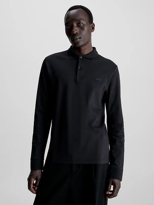 Calvin Klein – Smooth Cotton polo triko, Černá barva