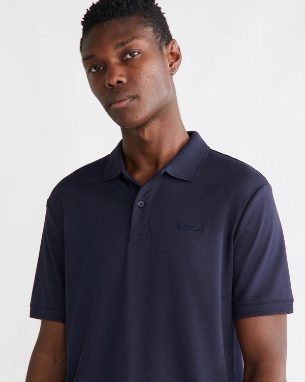 Módní Smooth Cotton polo, Modrá barva, 2024