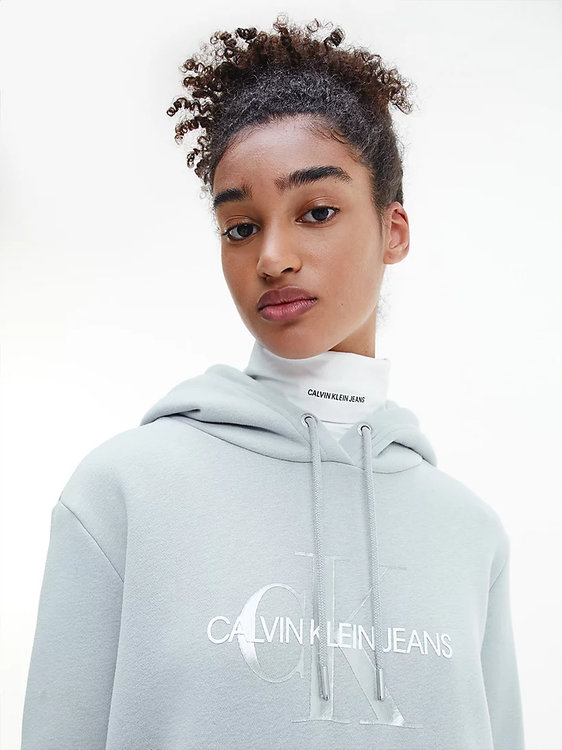 Calvin Klein Jeans – Organic cotton mikinové šaty, Šedá barva 1