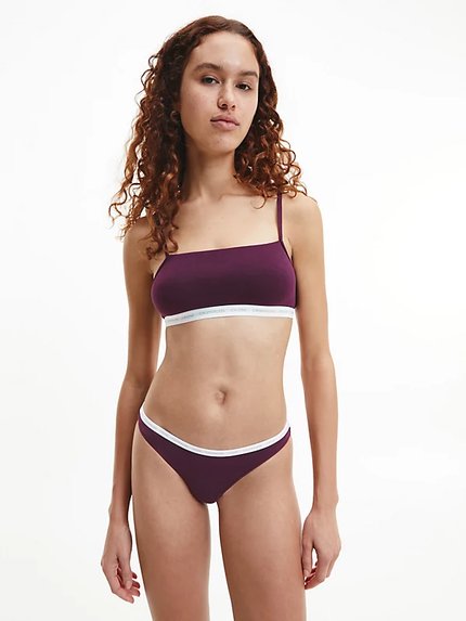 Módní CK One bikiny 2ks, Krémová, Vínová, Bordó, Červená barva, 2022