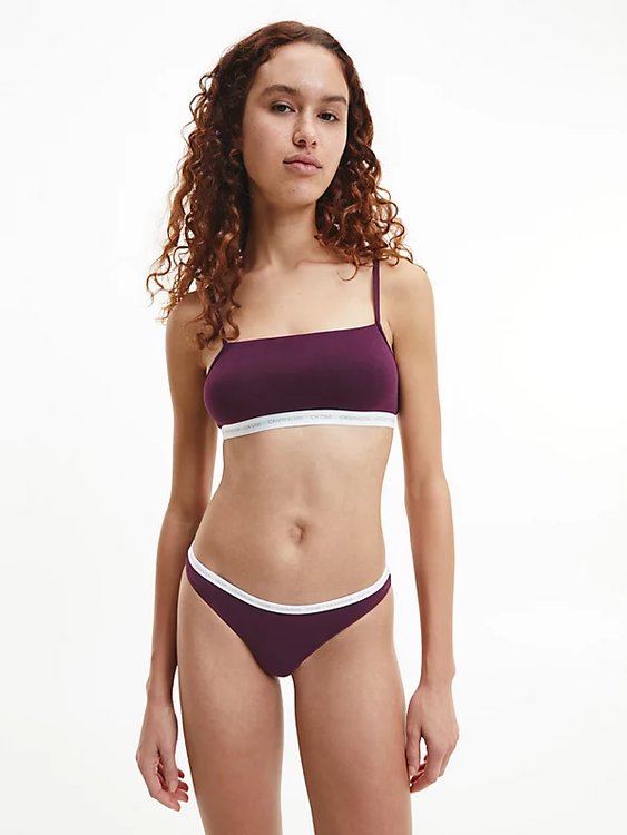 Módní CK One bikiny 2ks, Krémová, Vínová, Bordó, Červená barva, 2022