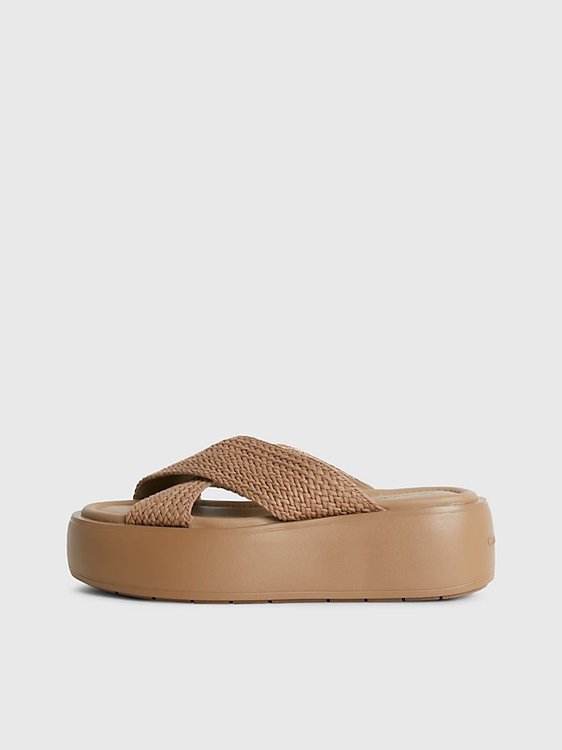 Calvin Klein Jeans – Bubble Slide pantofle, Hnědá barva